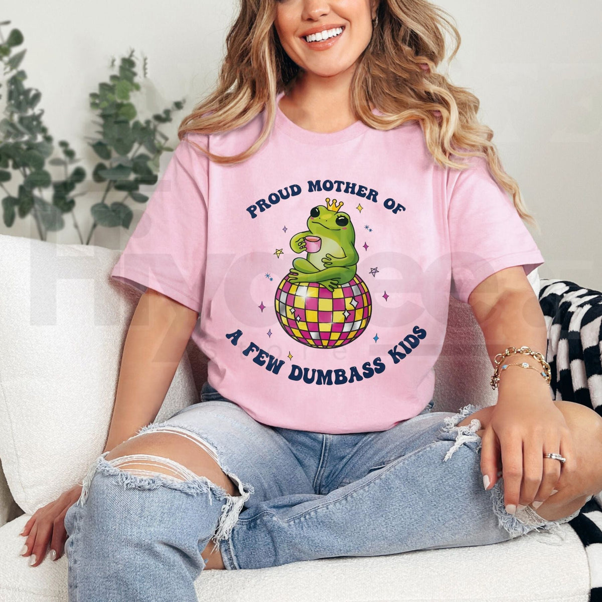 "Proud Mother of a Few Dumbass Kids" Funny Frog Disco T-Shirt – Retro Mom Gift