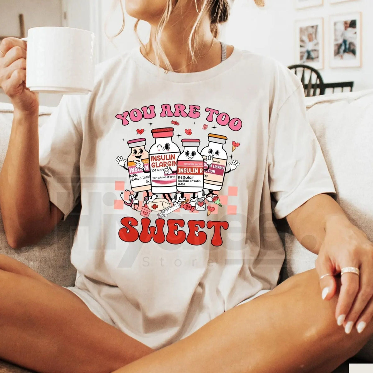 "You Are Too Sweet" Nurse Valentine Classic T-Shirt – Insulin Diabetes ICU Nurse Tee