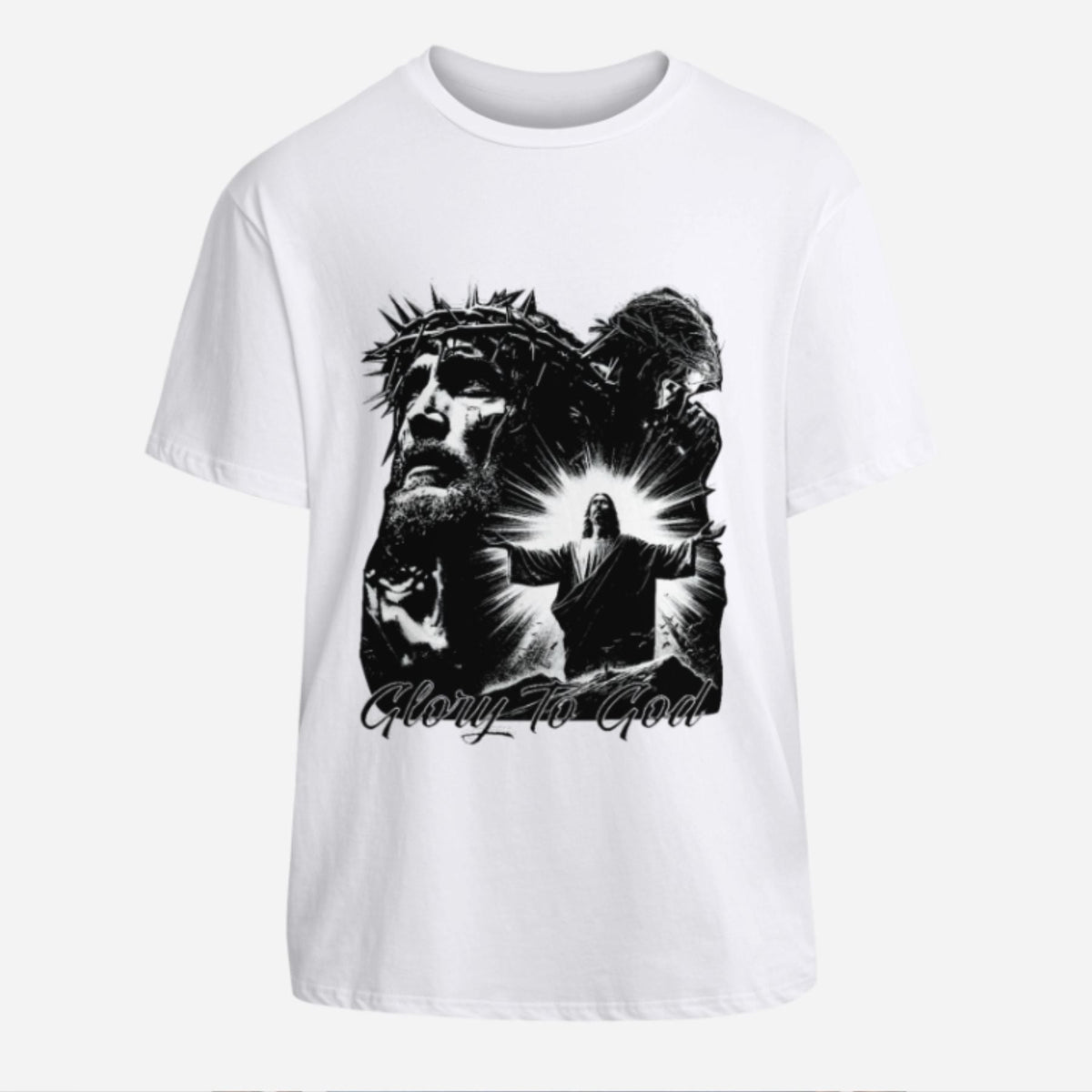 "Glory To God" Jesus T-Shirt - Y2K Rap Streetwear, Vintage Christian Graphic Tee