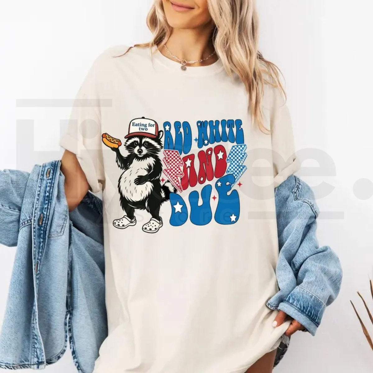 "Red White and Due" 4th of July Pregnancy – Funny American Mama Top