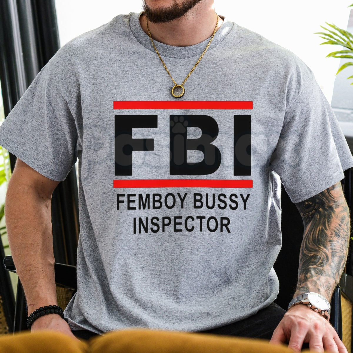 "FBI Femboy Bussy Inspector" T-Shirt - Funny Ironic Meme Graphic Tee, Subculture Humor Apparel, Retro Streetwear Style Identity Shirt