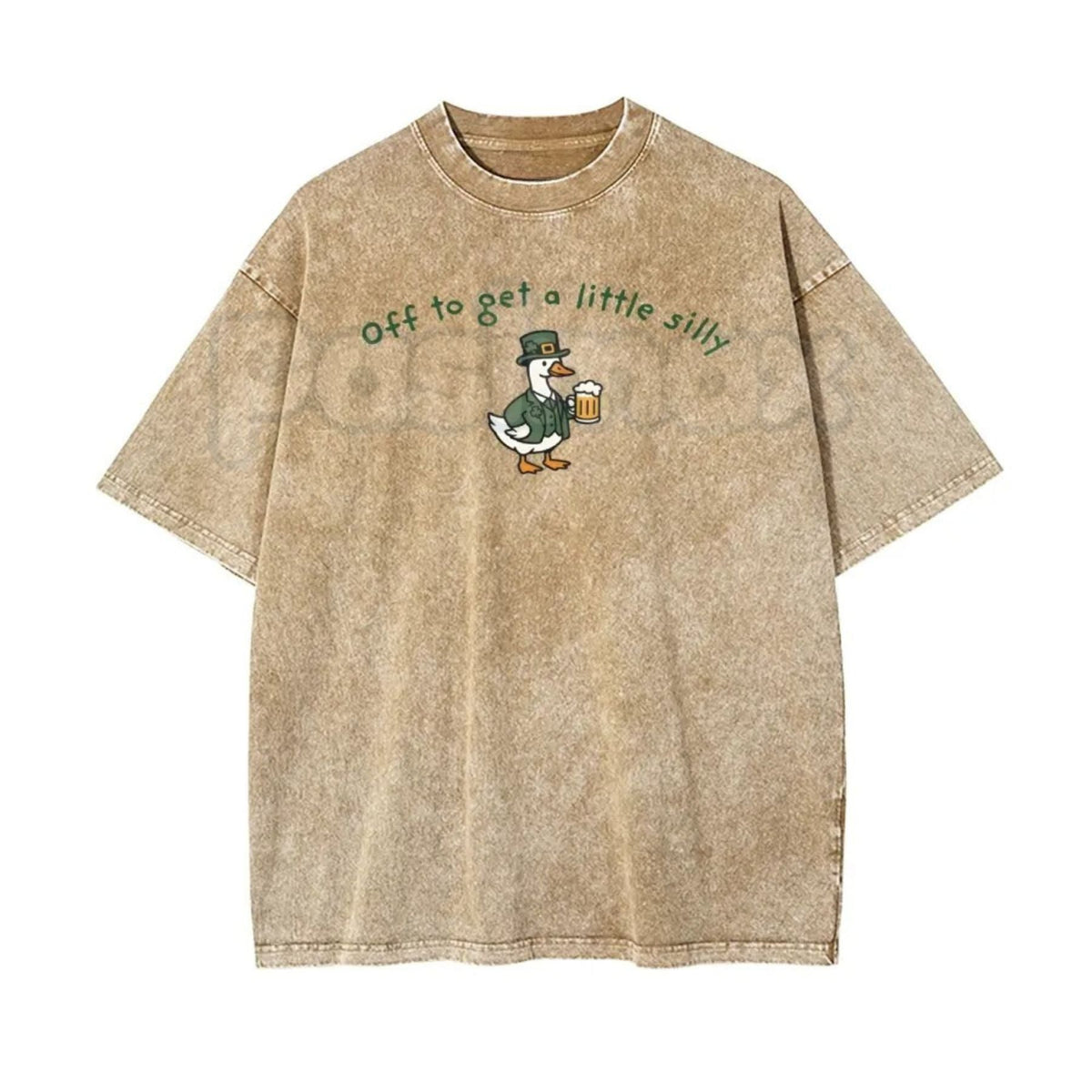 Off To Get A Little Silly Vintage Washed T-Shirt – St. Patrick’s Day Shamrock Graphic Tee