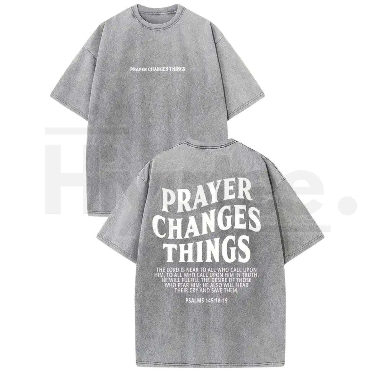 Prayer Changes Everything Vintage Washed T-Shirt – Faith Graphic Cotton Oversized Tee