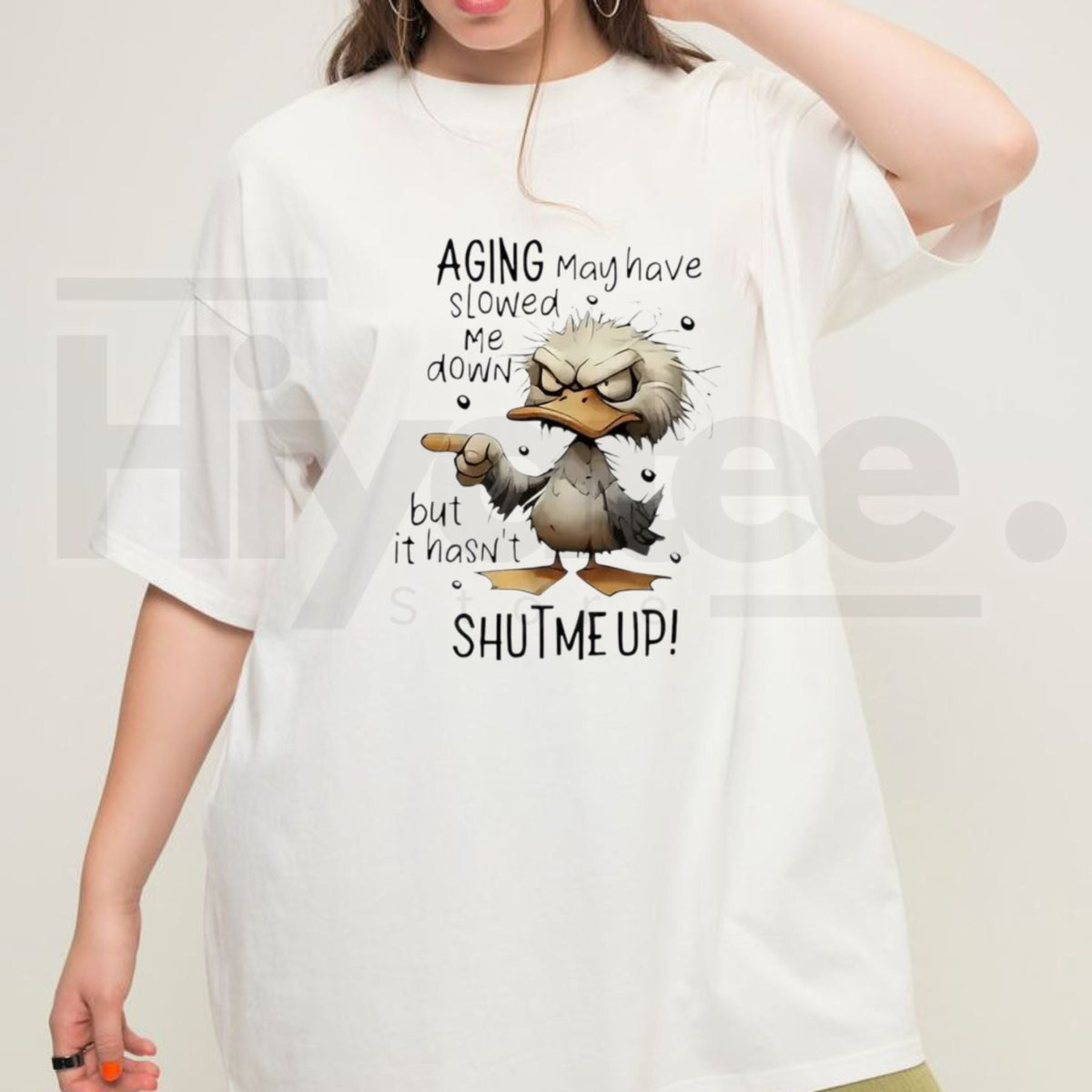 Funny Duck Graphic T-Shirt – Humorous Cartoon Slogan Women's 100% Cotton Tee