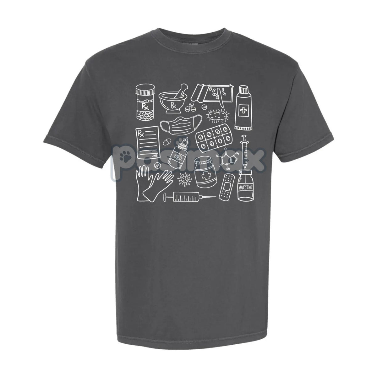 Pharmacy Doodle T-Shirt – Pharmacist Technician Gift, Cute Rx Tech Shirt, Funny Pharmacy Student Tee