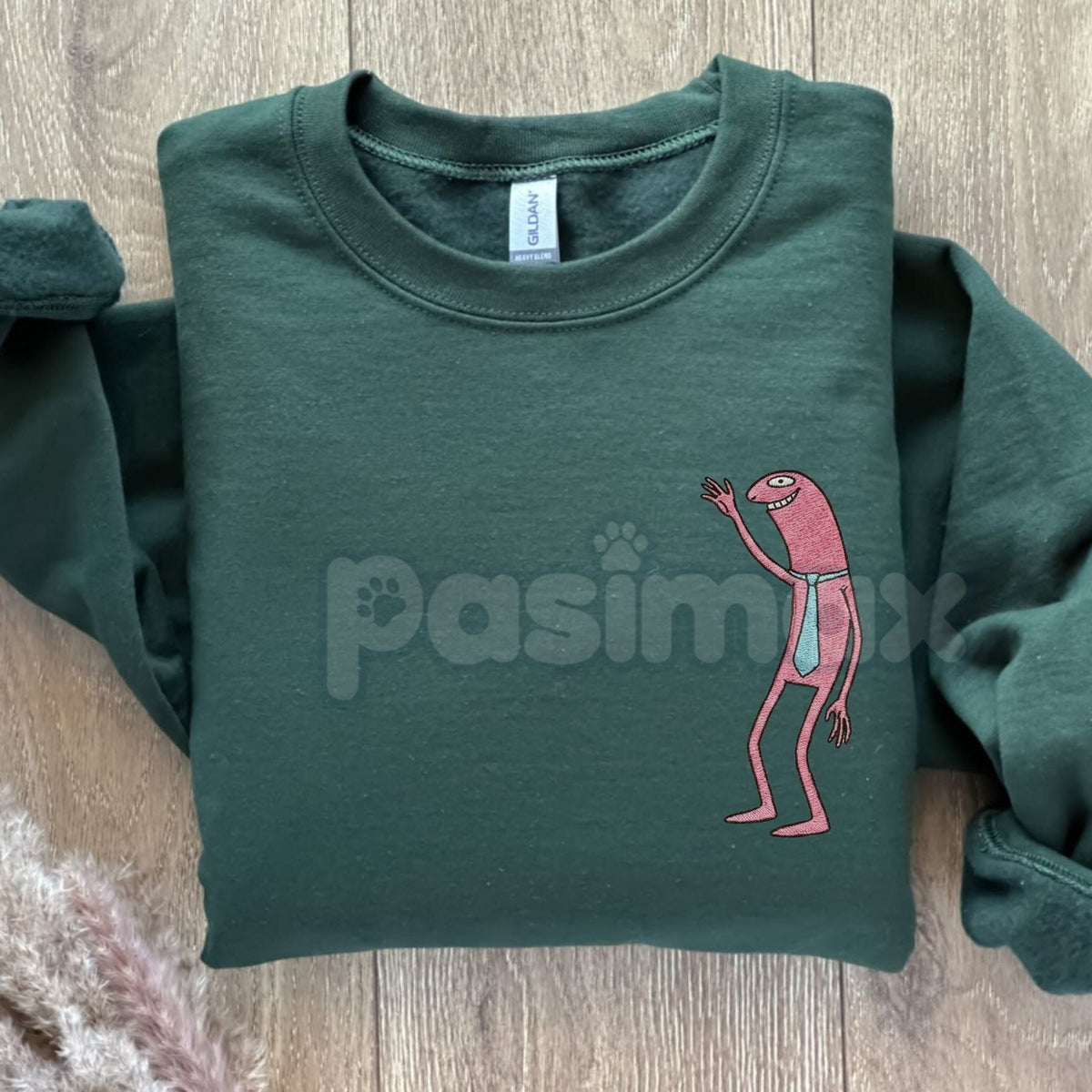 Pim & Charlie Smiling Friends Embroidered Crewneck – Funny Animation Sweatshirt
