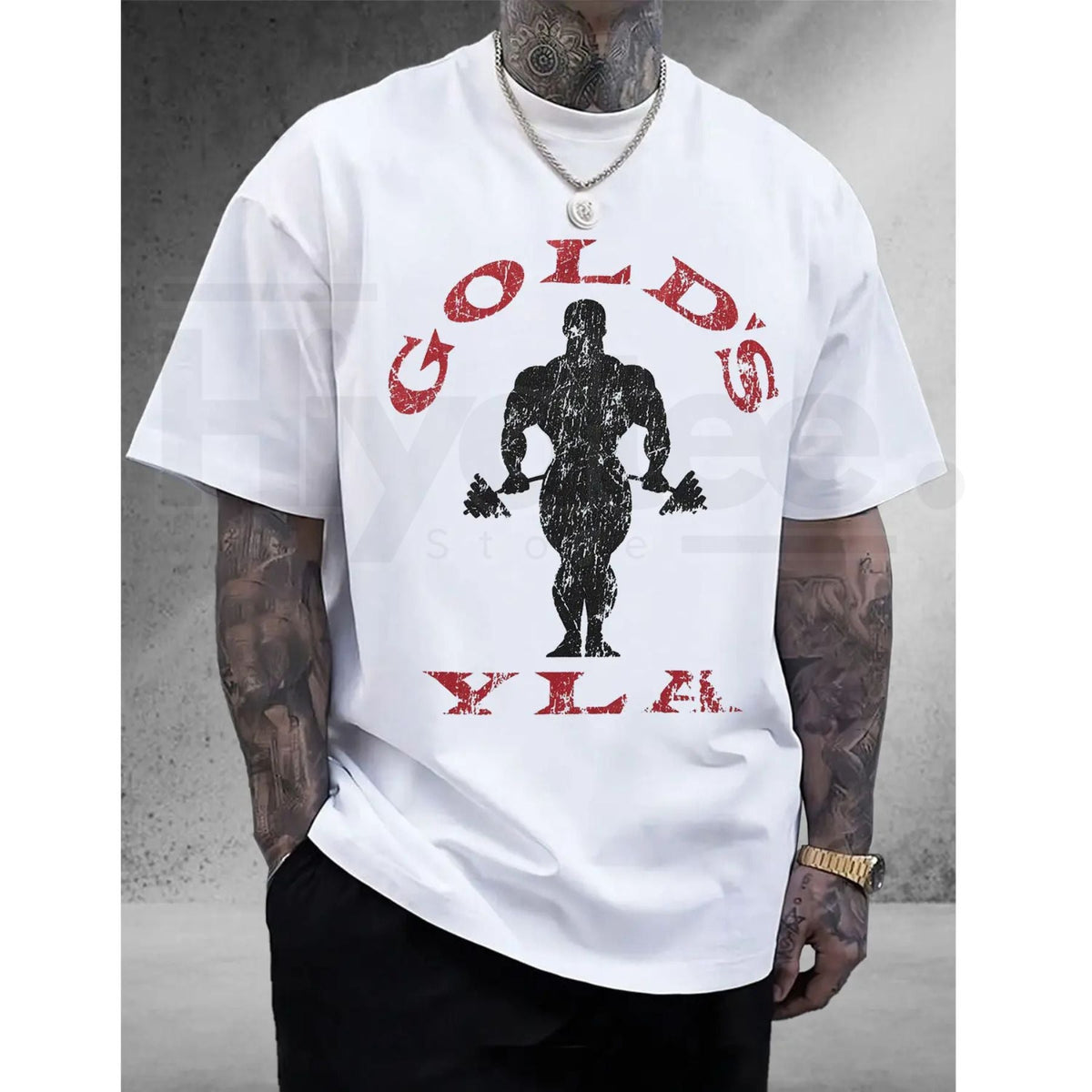 Gold's Gym Weightlifting Graphic Tee – Men's 100% Cotton Bodybuilding T-Shirt