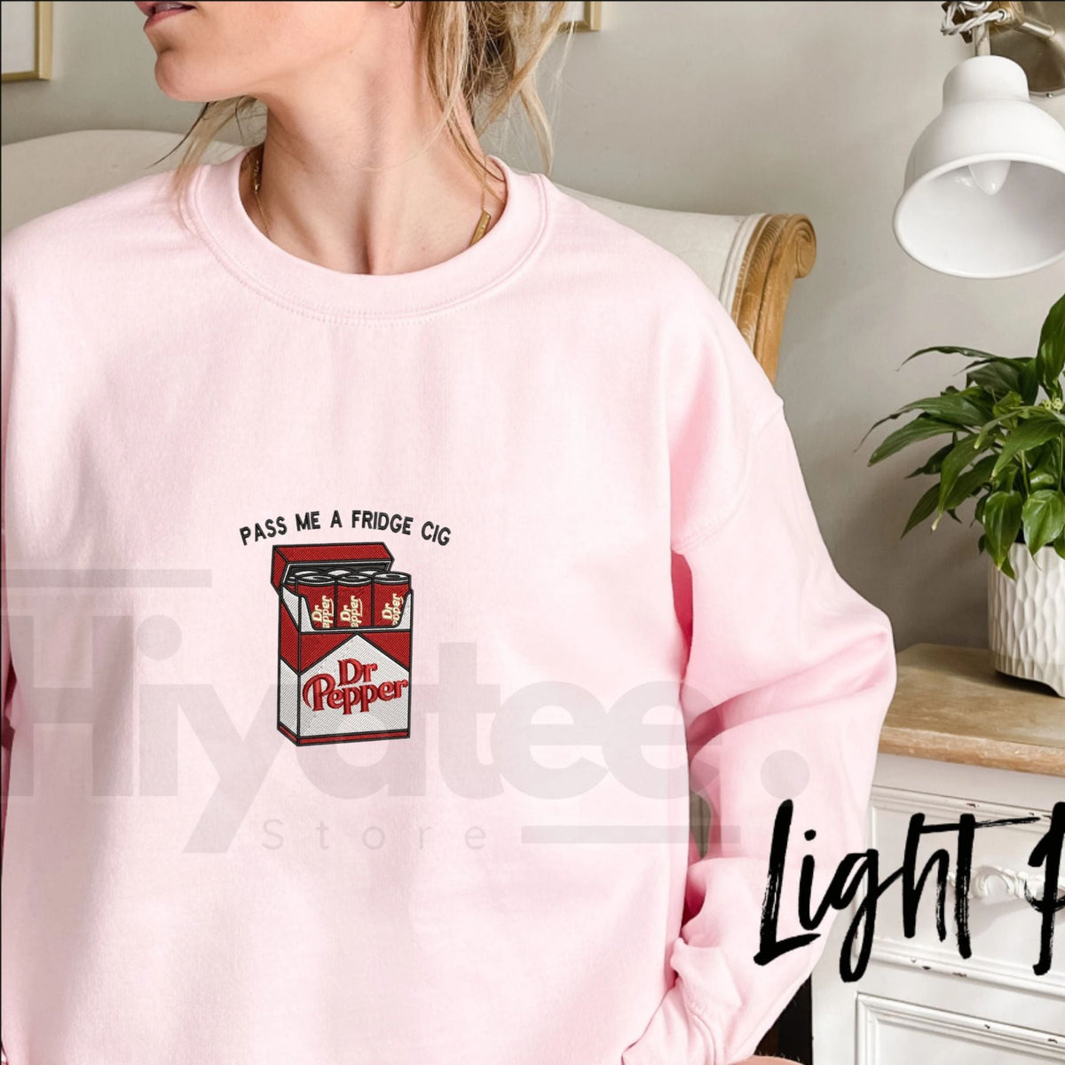 Red Soda Cigarette Pack Embroidered Sweatshirt – Funny "Fridge Cigs" Parody Crewneck