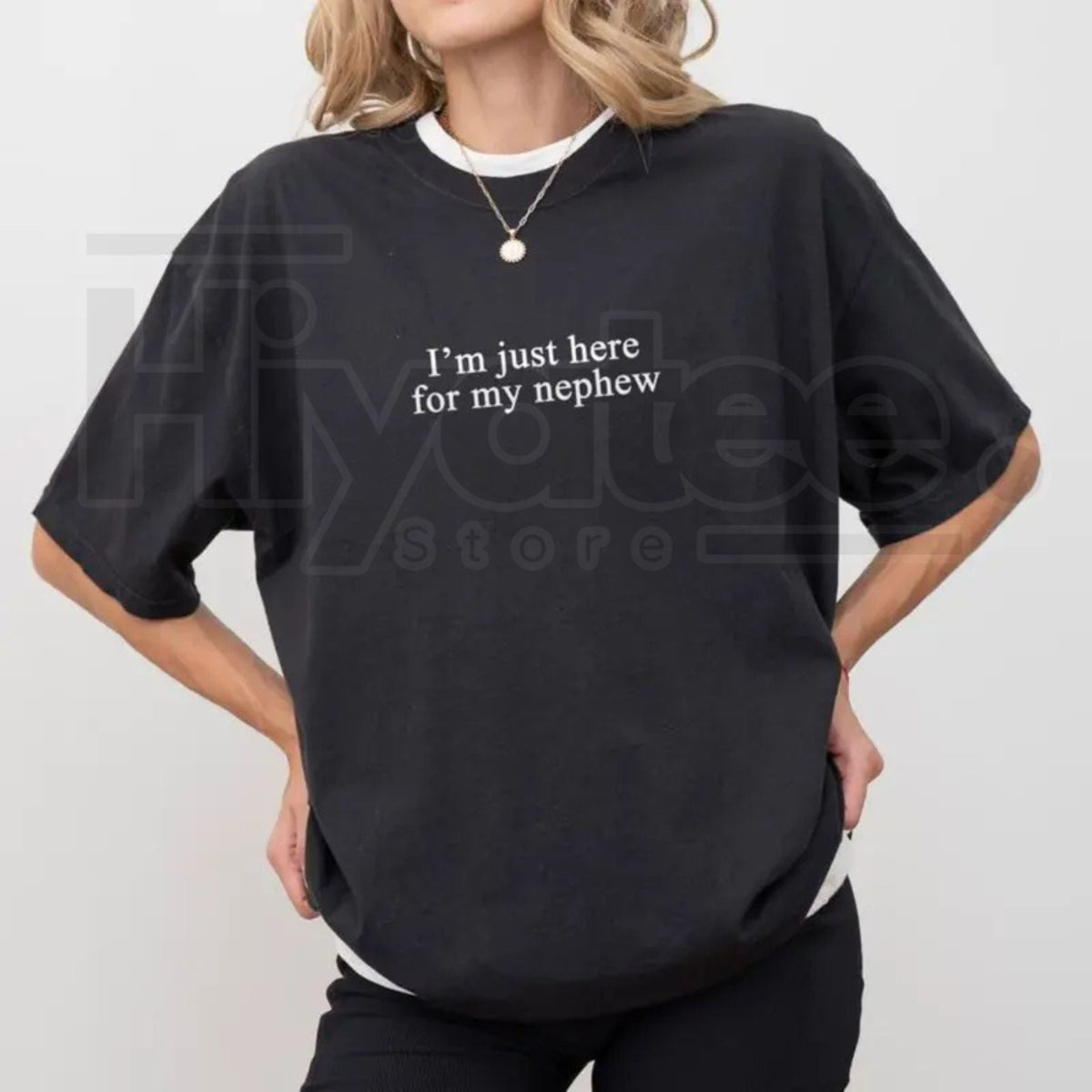 "I'm Just Here For My Nephew" T-Shirt – Cute Future Auntie & Titi Graphic Tee