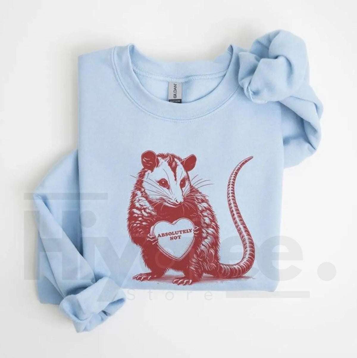 Absolutely Not Possum Valentine’s Sweatshirt: Funny Opossum Meme Heart Sweater