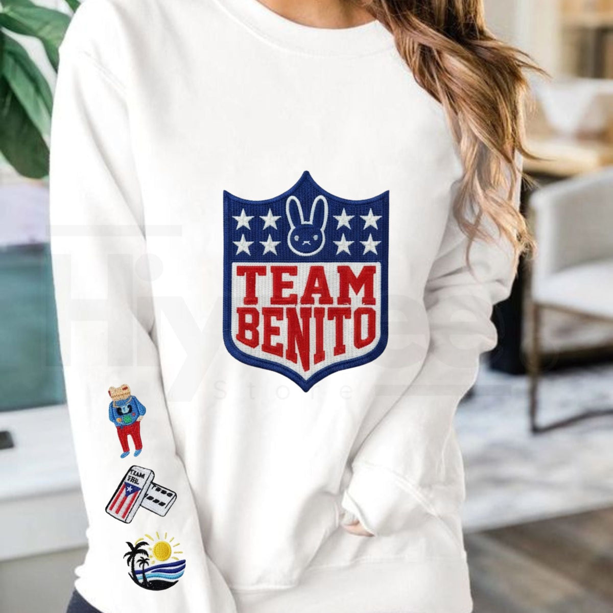 "Here For The Benito" Embroidered Sweatshirt