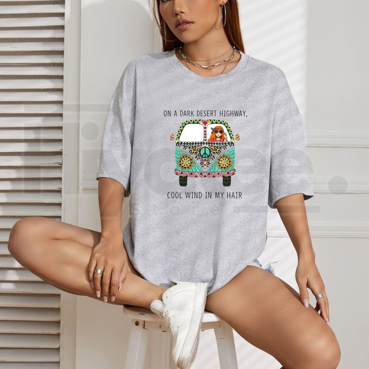 "Dark Desert Highway" – Vibrant Bohemian Hippie Bus Plus Size Top