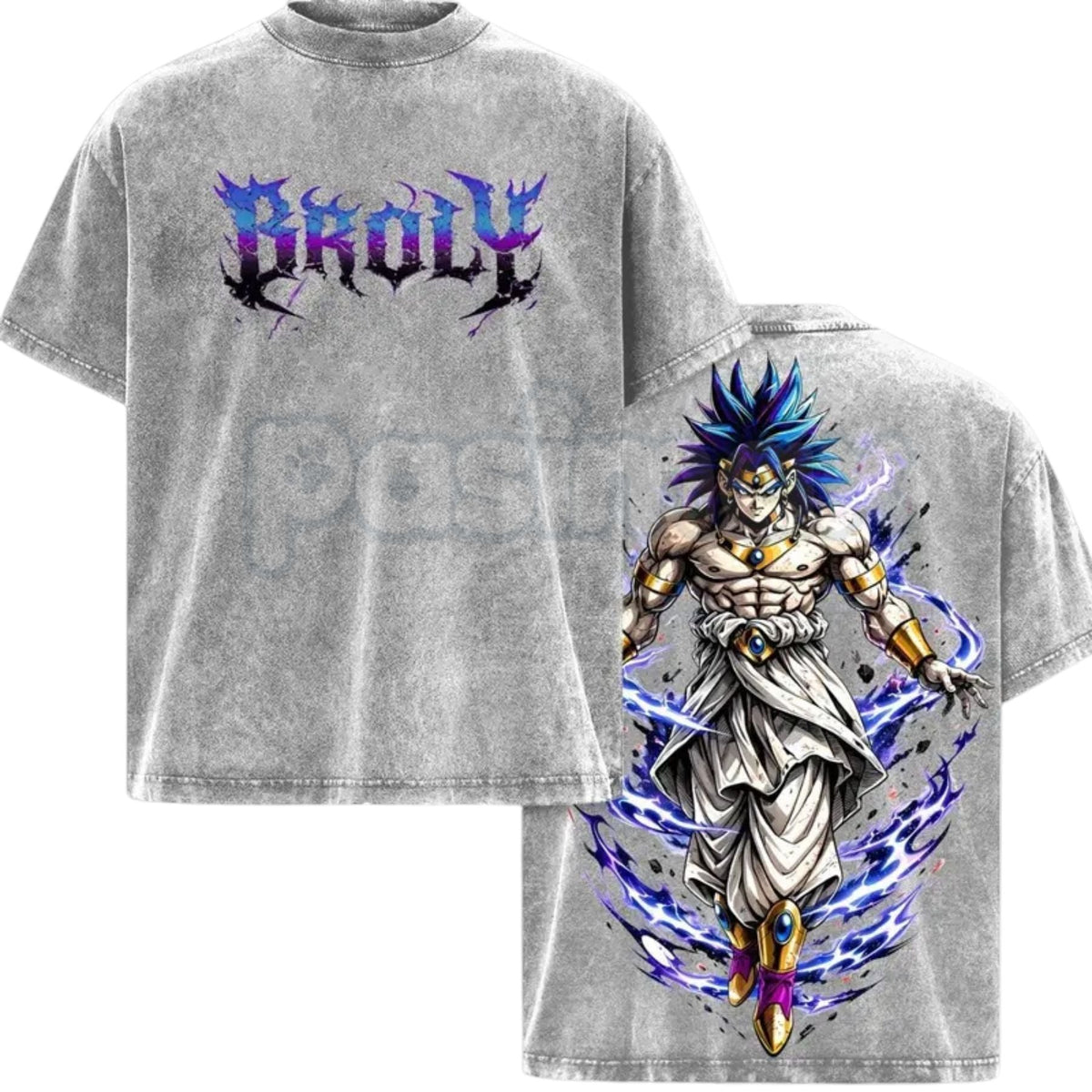 The Nightmare Warrior: Broly DBZ Washed Tee – Heavyweight Cotton Relaxed Fit Retro Anime Graphic T-Shirt