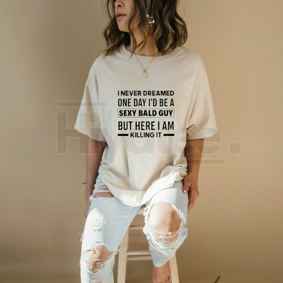 "Sexy Bald Guy" Hilarious T-Shirt – Soft Black Crew Neck Joke Tee for Men