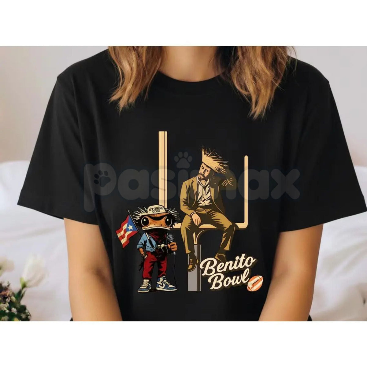 BENITO Bowl 2026 Halftime T-Shirt - LX Trophy Contender Series, Bad Bunnie Championship Graphic Tee, Premium Reggaeton Sports Satire Apparel, Exclusive Single-Sided Halftime Show Top