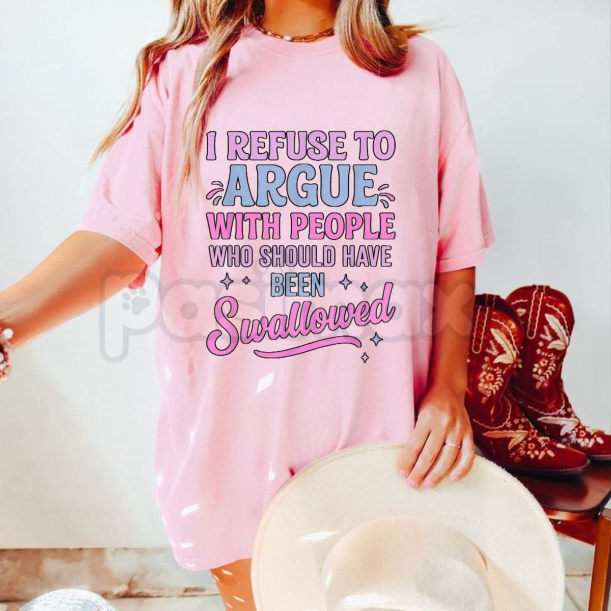 "I Refuse To Argue With People Who Should Have Been Swallowed" T-Shirt - Funny Savage Sarcastic Graphic Tee, Premium 100% Cotton Bold Statement Top, Witty Adult Humor Gift, Brutally Honest Personality Shirt, Soft Lived-In Heavyweight Casual Apparel