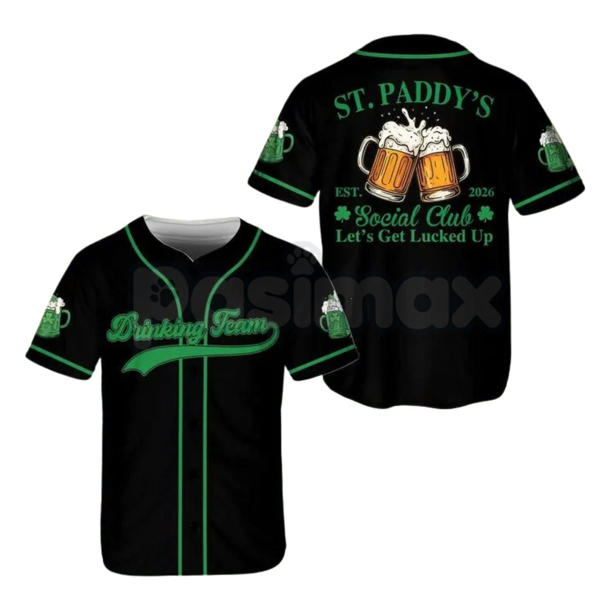 St Paddy’s Day Irish Beer Social Club Baseball Jersey – Lucky Shamrock Drinking Team Shirt