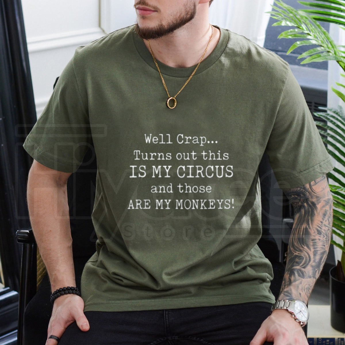 Men’s Comfortable Cotton T-Shirt – Funny "Not My Circus, Not My Monkeys" Tee