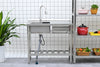 Stainless Steel Utility Sink, Freestanding Sink 3