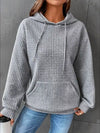 Full Size Textured Kangaroo Pocket Hoodie Plus Size