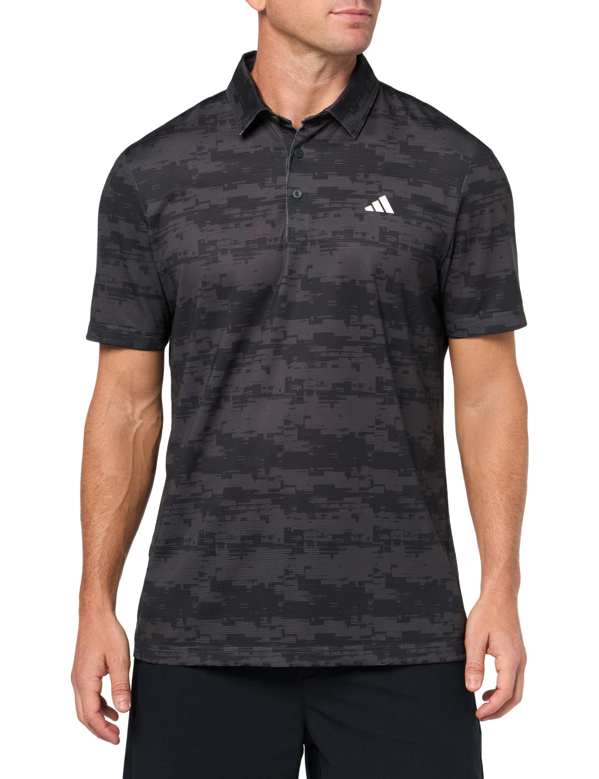 adidas Mens Ultimate365 Heat.Rdy Stripe Polo Shirt Carbon/Black