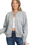 Zenana Acid Washed Fleece Jacket