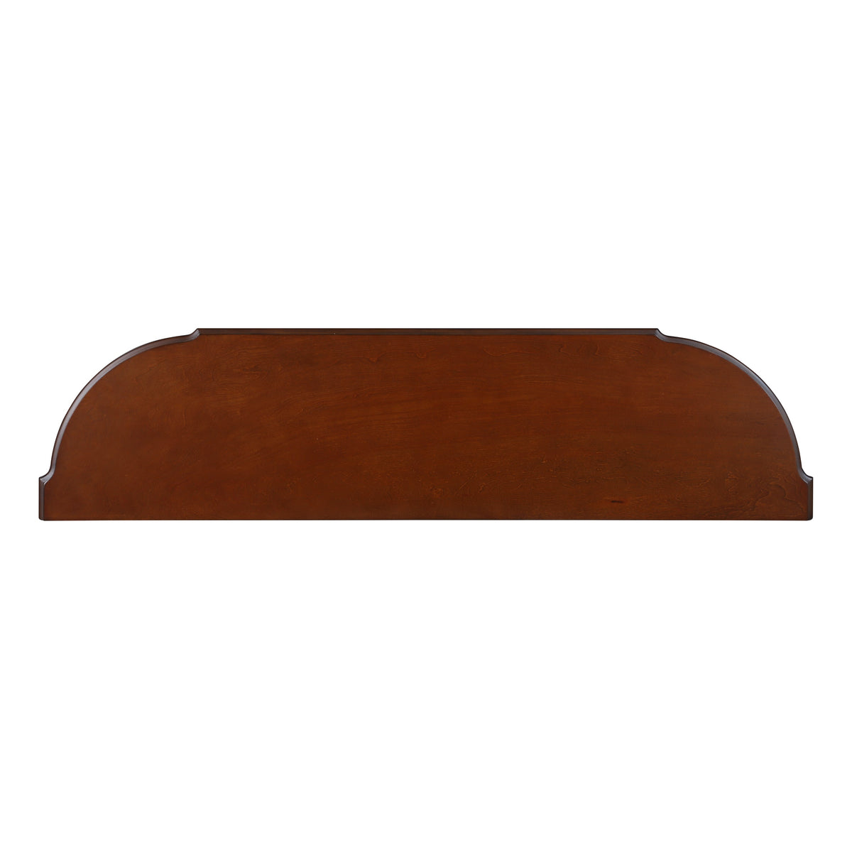 Retro Curved Wood Console Table, 52 inch Circular Half Moon Sofa Table with Open Shelf and 2 Drawers, Solid Wood Entry Table for Living Room, Hallway, Navy Blue + Brown Top