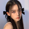 2pcs Black White Ribbon Hair Bows Clips Vintage Bowknot Side Hairpin Cute Girls Barrettes Headdress Hair Accessories for Women