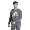 adidas Mens Essentials Fleece Big Logo Sweatshirt Dark Grey Heather Medium