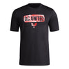adidas Mens Short Sleeve Pre-Game T-Shirt Black/D.C. United X-Large