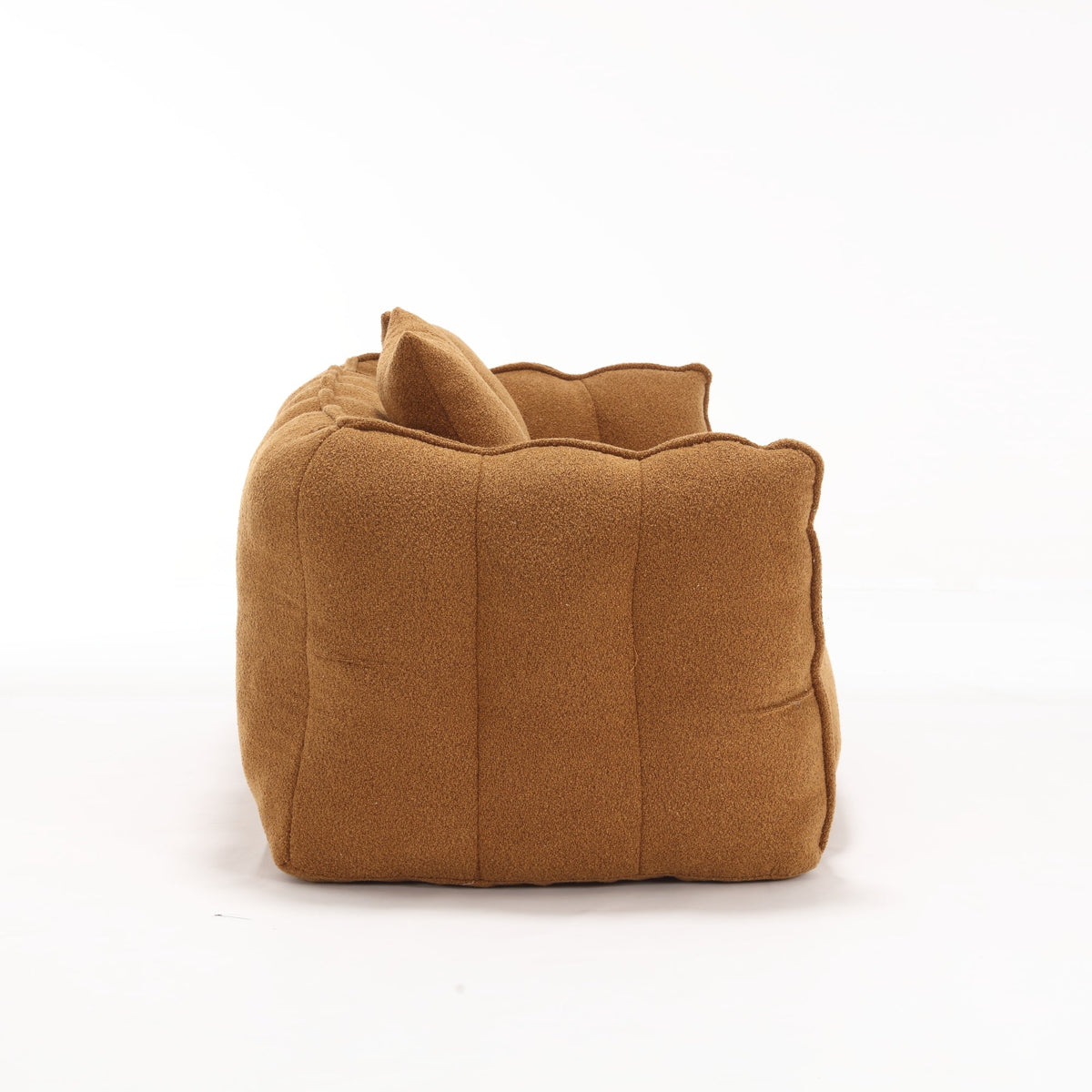 Cozy Beanbag Chair with High Resilience Foam Core for Two - Yellow Chenille, 66x35x25 inches