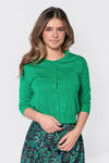 3/4 Sleeve Knit Cardigan (Green)