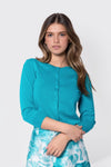 3/4 Sleeve Knit Cardigan (Teal Green)