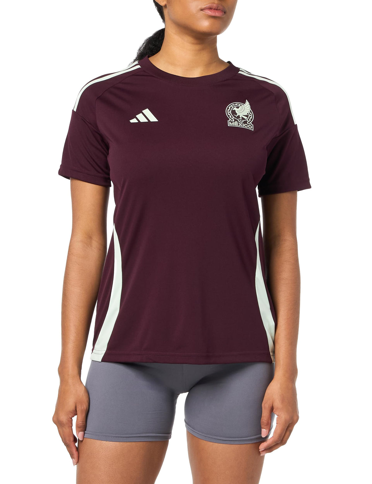adidas Womens Standard Mexico 2024 Home Fan Jersey Dark Burgundy