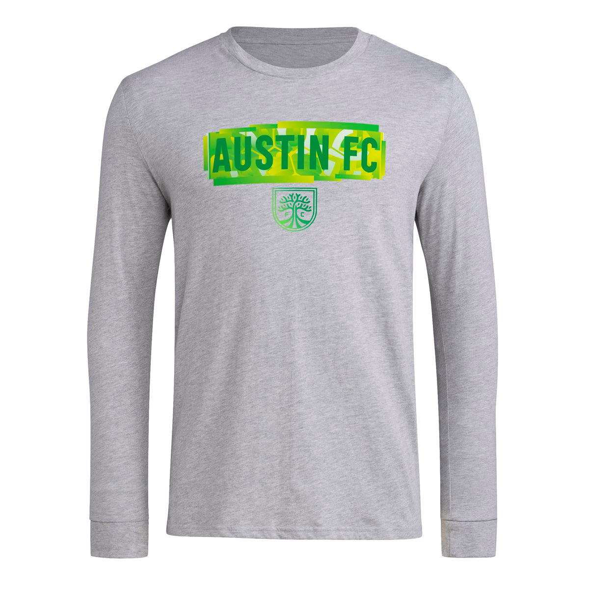 adidas Mens Size Long Sleeve Pre-Game T-Shirt Medium Grey Heather/Austin Fc XX-Large Tall