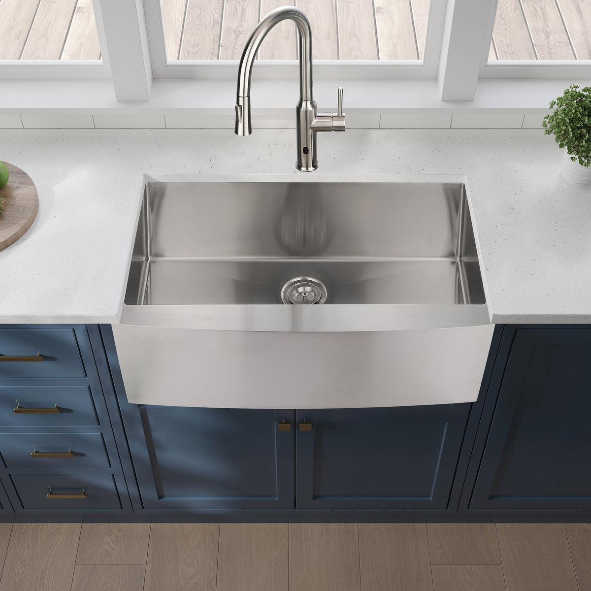 33'x21'x10'Farmhouse Apron Single Bowl Stainless Steel Kitchen Sink