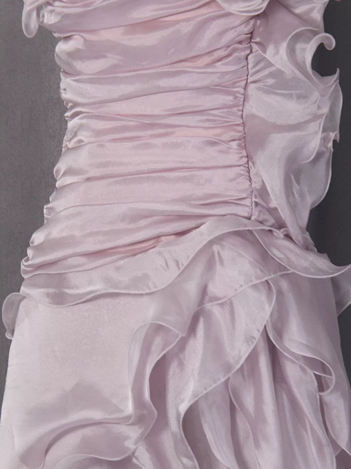 Ruffled High-Low Strapless Dress (See size chart where applicable)
