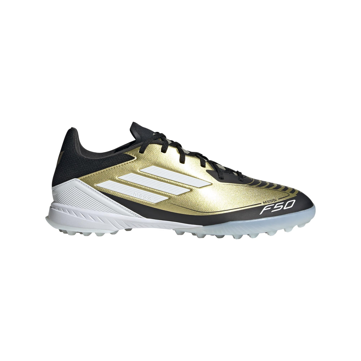 adidas Unisex F50 League Messi Turf Sneaker Gold Metallic/White/Black 7.5 US Men