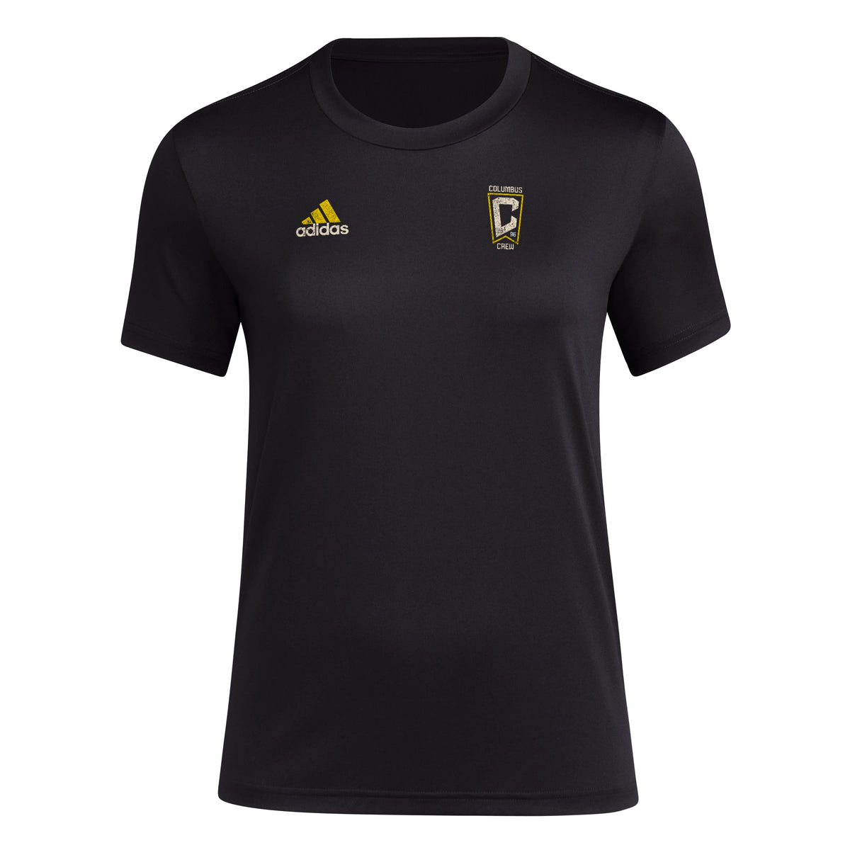 adidas Womens Size Short Sleeve Pre-Game T-Shirt Black/Columbus Crew Small Tall