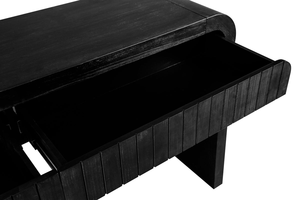 59'' Vintage Crafted Entryway Table,Two Hidden Handle Drawers,Farmhouse Console Table ,Easy Assembly, for Entrance & Dinning Room & Living Room & Hallway (Antique Black)