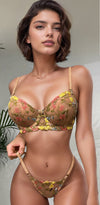 Plus Size Spring Garden Bra Set