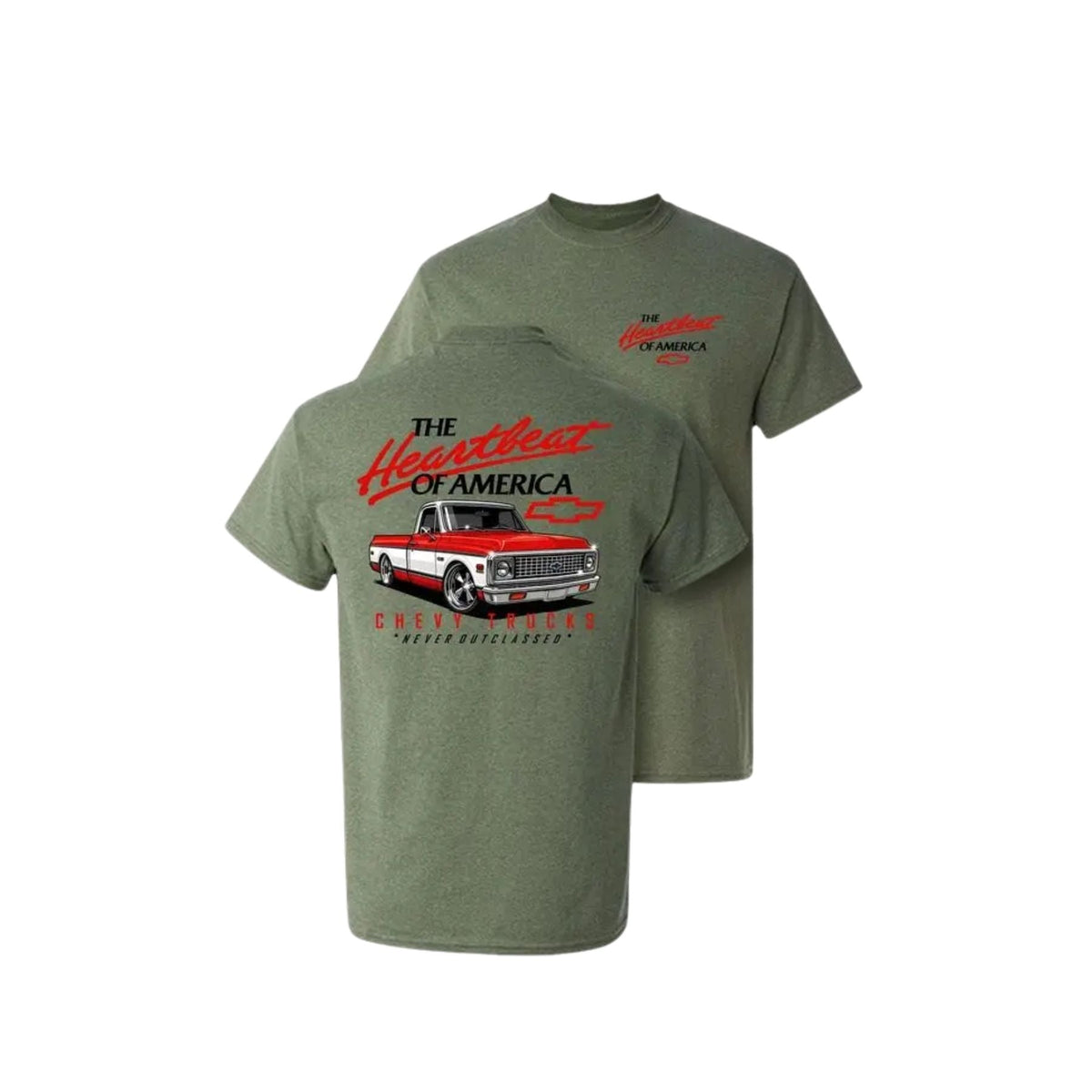 Vintage "Never Outclassed" Chevy T-Shirt - Old School Legend Apparel, Classic Car Graphic Tee
