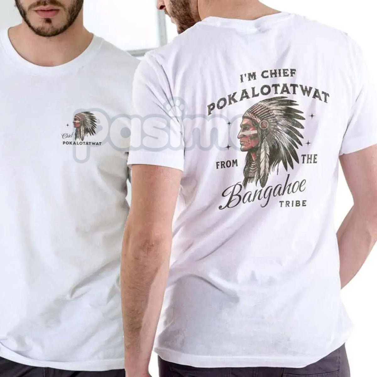 "Chief Pokalotatwat" Funny Adult Humor T-Shirt - Suggestive Pun Graphic Tee, Offensive Joke Tribal Name Shirt, Premium Heavyweight Unisex 100% Cotton Top, Crude Humor Gift for Men, Sarcastic Adult Wordplay Apparel