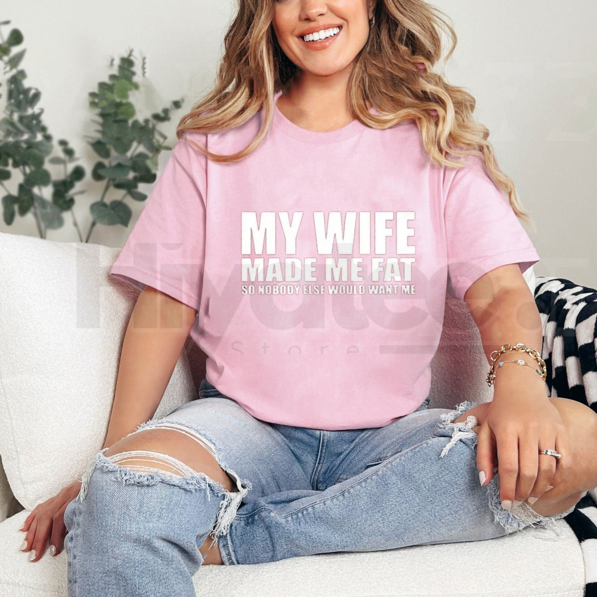 "My Wife Made Me Fat" Classic T-Shirt – Funny Family Humor Graphic Tee