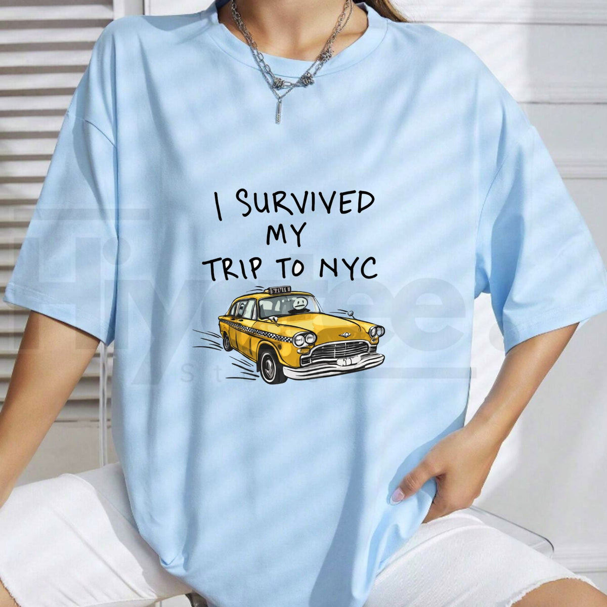 "I Survived My Trip to NYC" – Funny Stressful NYC Taxi Graphic Souvenir