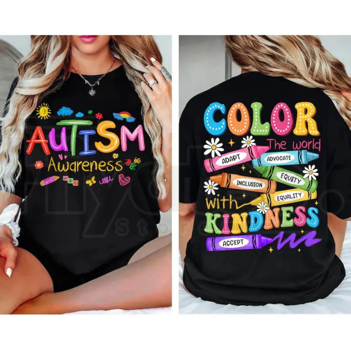 "Neurodiversity Brushstroke" 2-Sided Print – Autism Awareness SPED Teacher Top