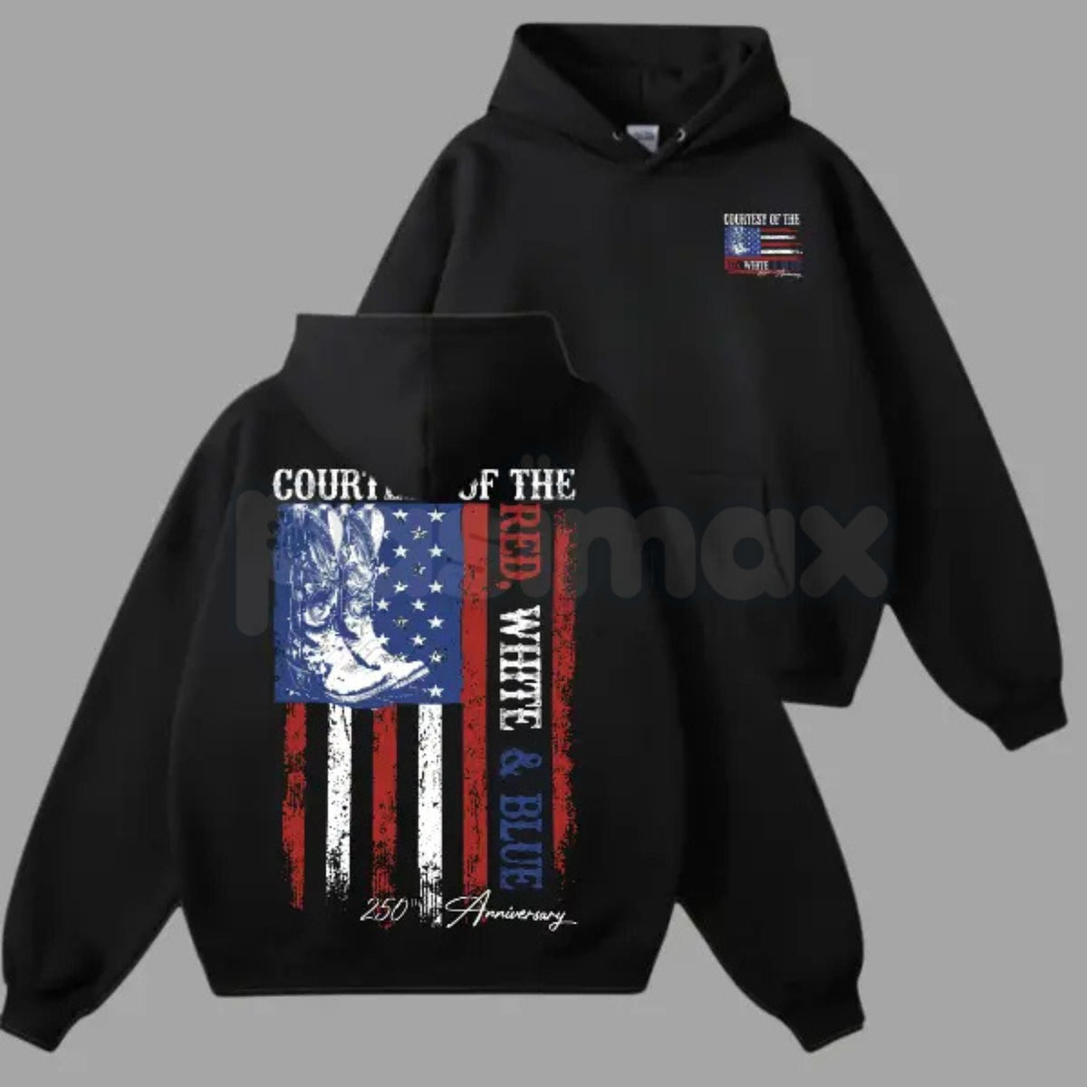 Courtesy of Red White and Blue 250th Anniversary Hoodie – 2026 USA Semiquincentennial Patriotic Pullover, Toby Keith Inspired American Flag Graphic