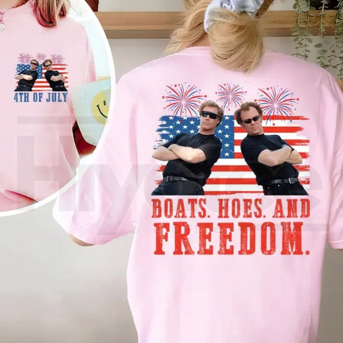 "Boats Hoes And Freedom" 4th of July T-Shirt – Funny Step Brothers Parody Tee