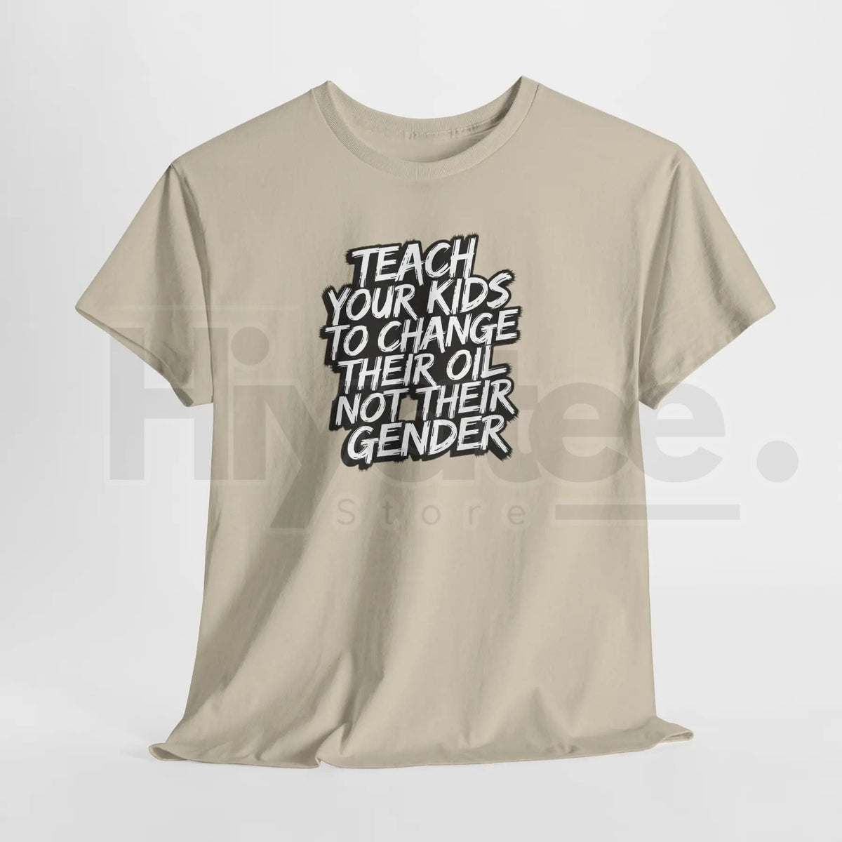 "Teach Kids To Change Oil Not Gender" Classic T-Shirt – Funny Conservative Anti-Woke Tee