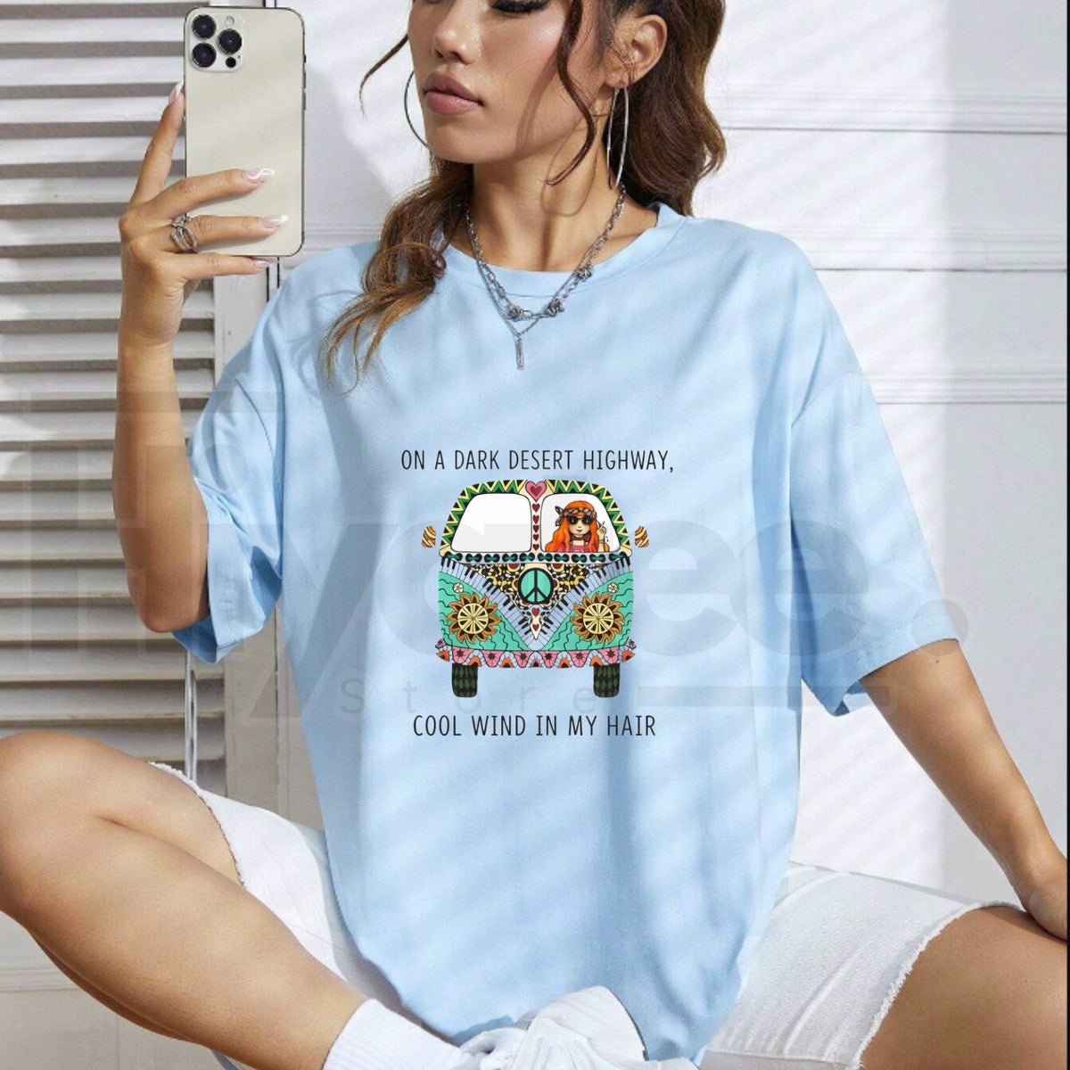 "Dark Desert Highway" – Vibrant Bohemian Hippie Bus Plus Size Top